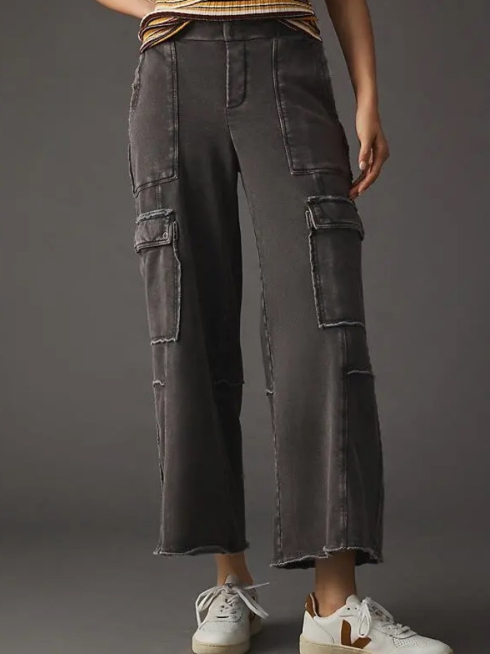 Daily Practice by Anthropologie Utility Cargo Wide-Leg Pants Womens Large Petite